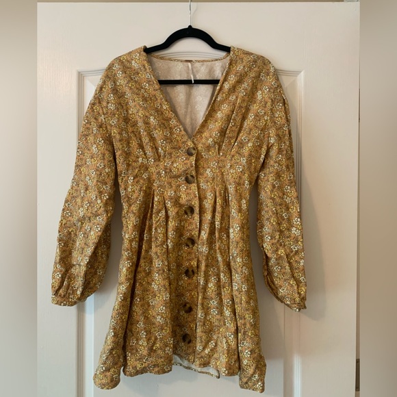 Free People Longsleeve Yellow Dress - Picture 3 of 3